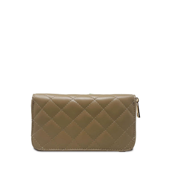 Large Quilted Leather Wallet Dollar Texture - K068 