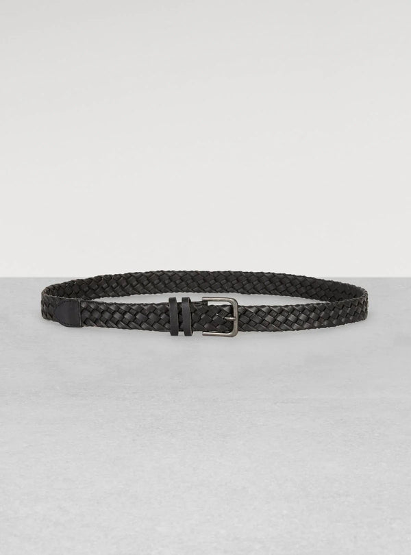 Braided leather belt