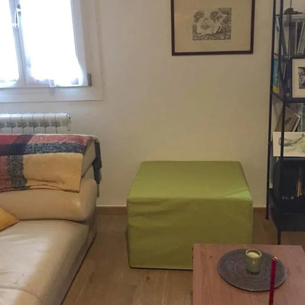TOUF GREEN, Pouf Bed Green Base and Pouf Cover 70x63