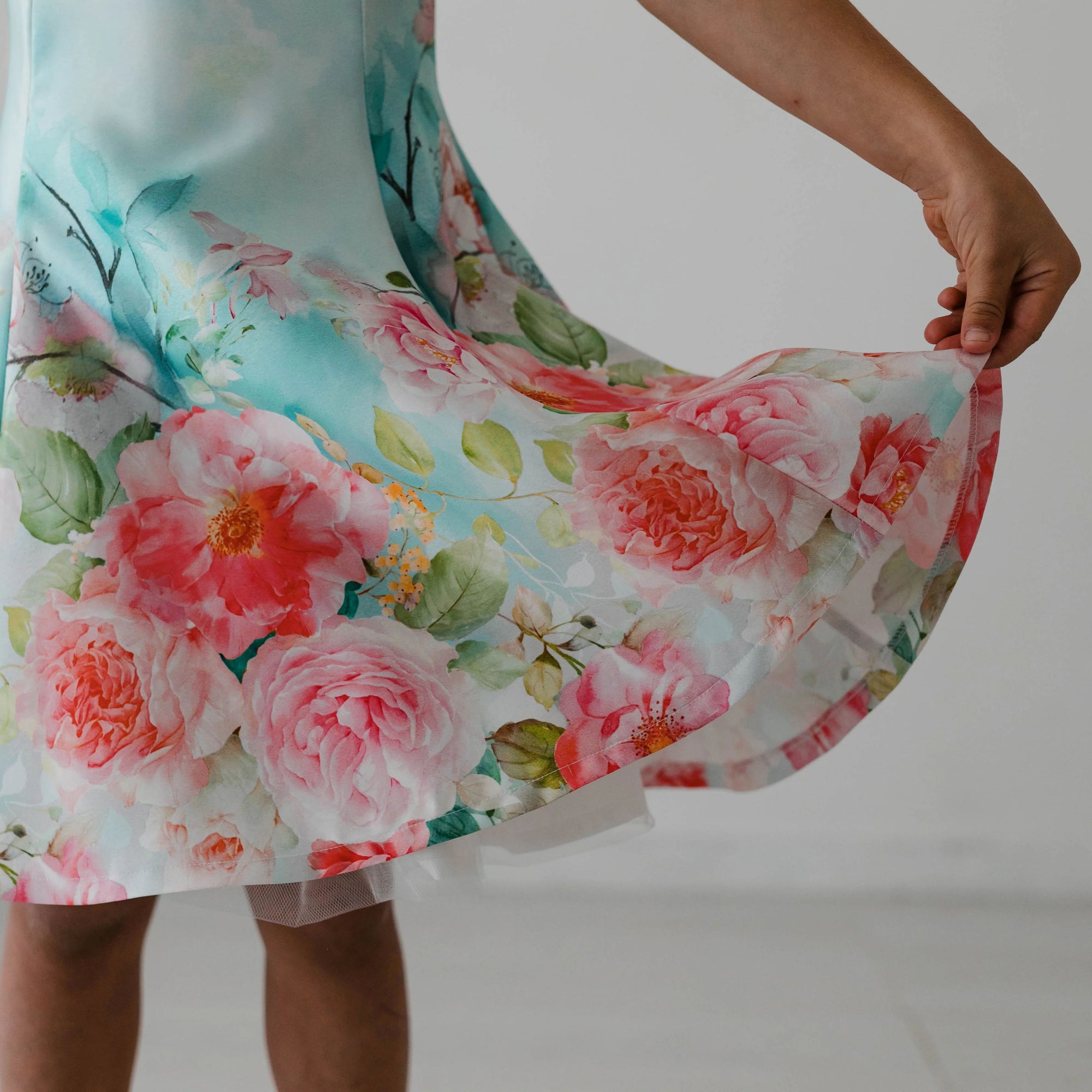 AQUA MARINE SATIN DRESS