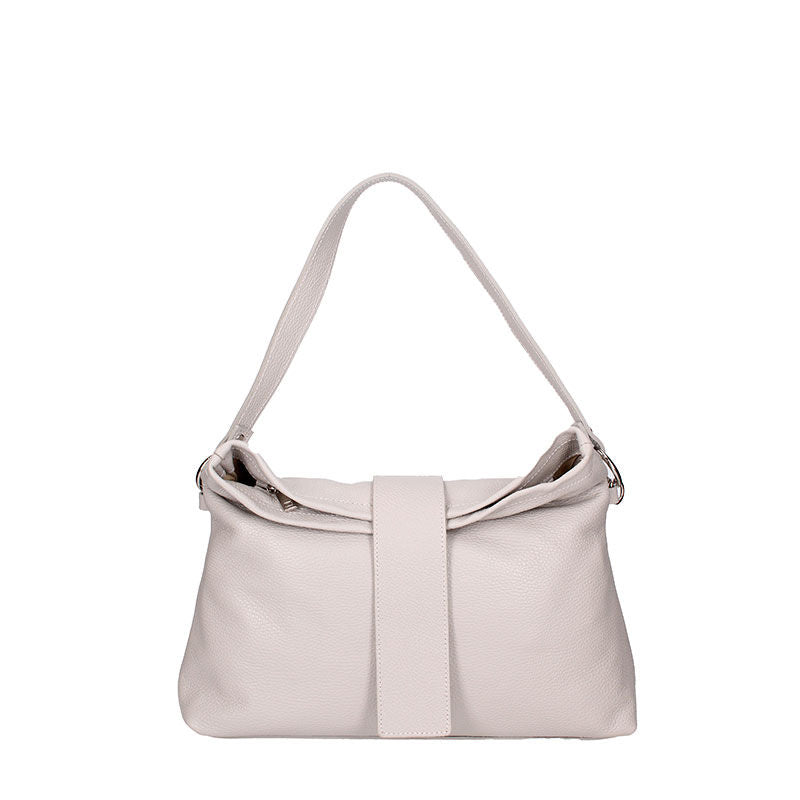 Large leather shoulder bag with central band - 7158. 