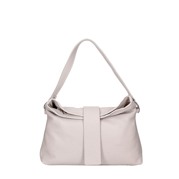 Large leather shoulder bag with central band - 7158. 