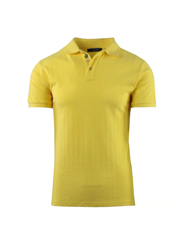 POLO SHIRT IN HERRINGBONE FABRIC AND EMBROIDERY