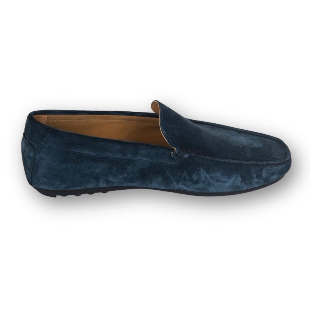 MastroDomenico Men's Handmade Moccasins - Sapphire Midnight Blue