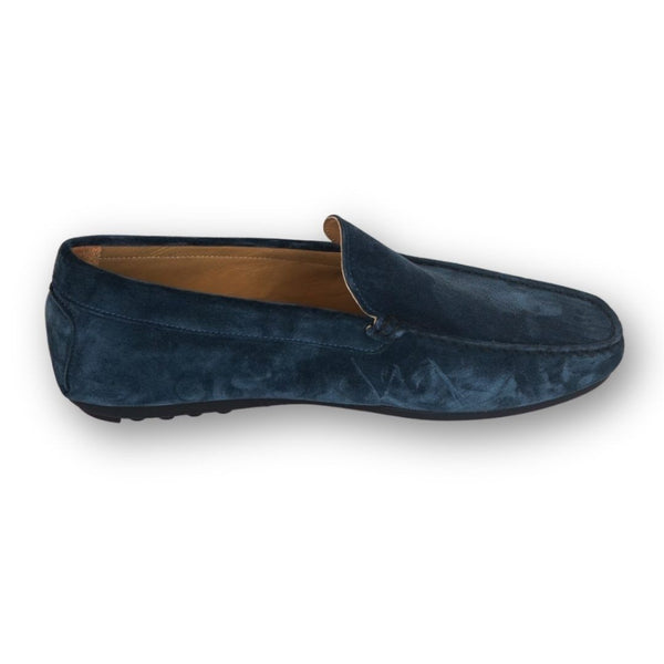 MastroDomenico Men's Handmade Moccasins - Sapphire Midnight Blue
