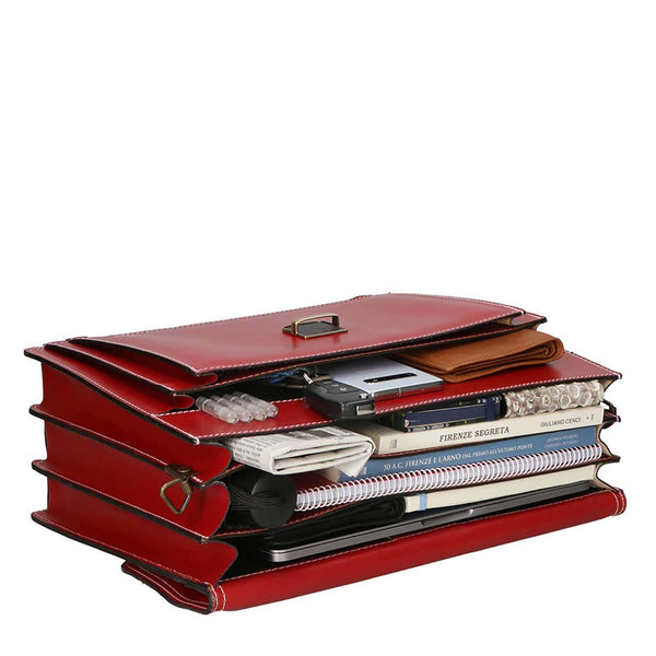 Men's Leather Business Bag, Briefcase, 24 Hour Office Document Holder - 39x30x18 cm - 7010 