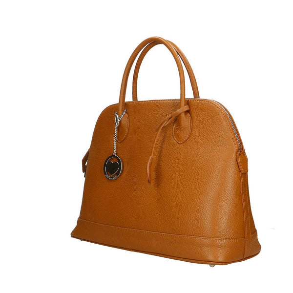Women's Leather Handbag with Pendant - Torino 80028 