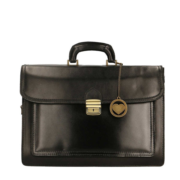 Men's Leather Business Bag, Briefcase, 24 Hour Office Document Holder - 39x30x18 cm - 7008 