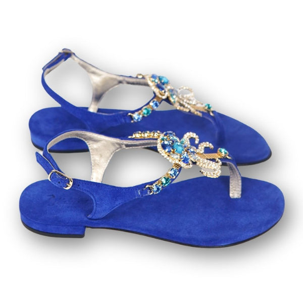 MastroDomenico Women's Handmade Sandals - Ocean
