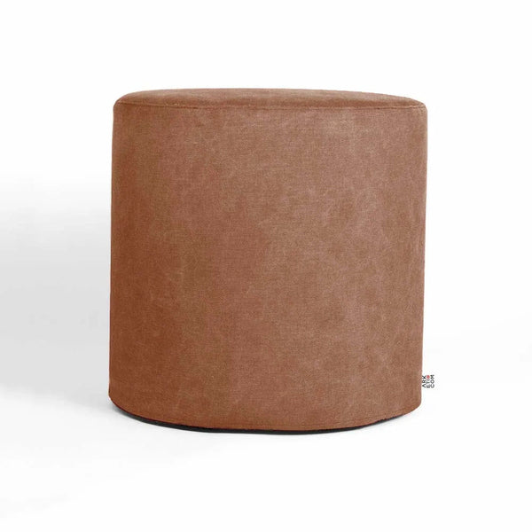 CYLINDER 55, Round Cotton Footrest Pouf with Feet 55x h 42