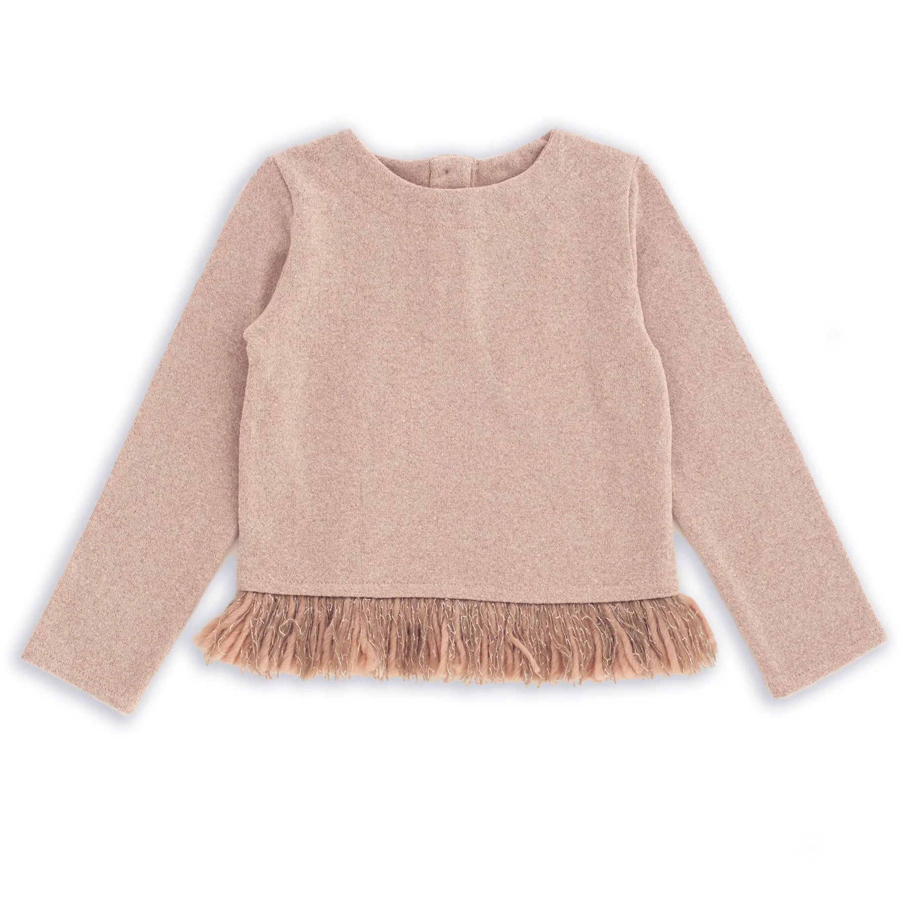 MAGLIA IN CALDO COTONE DETTAGLIO FRANGIA