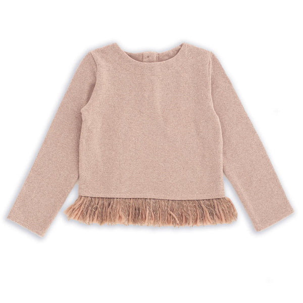 MAGLIA IN CALDO COTONE DETTAGLIO FRANGIA