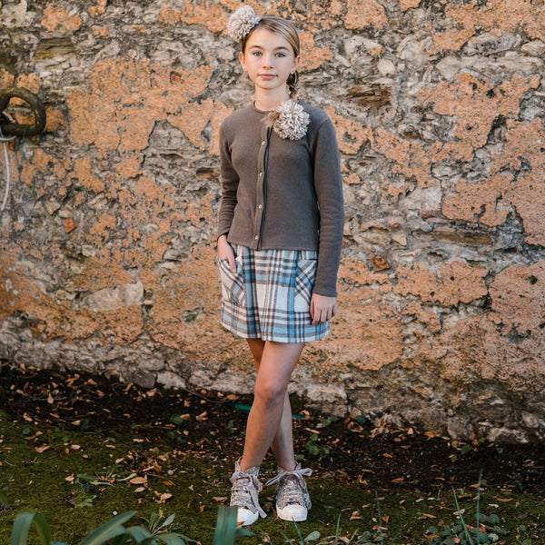 CHECKED SKIRT WITH POCKETS