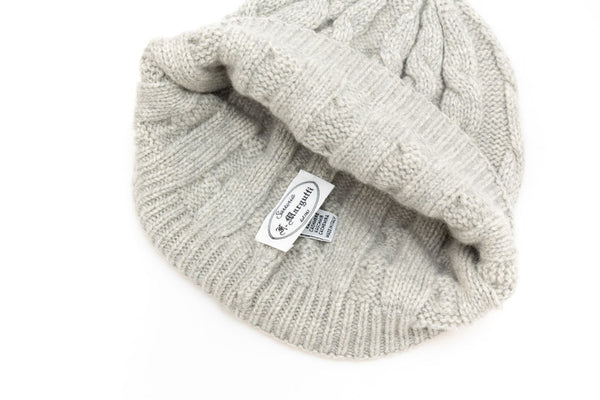 Light grey pure cashmere hat