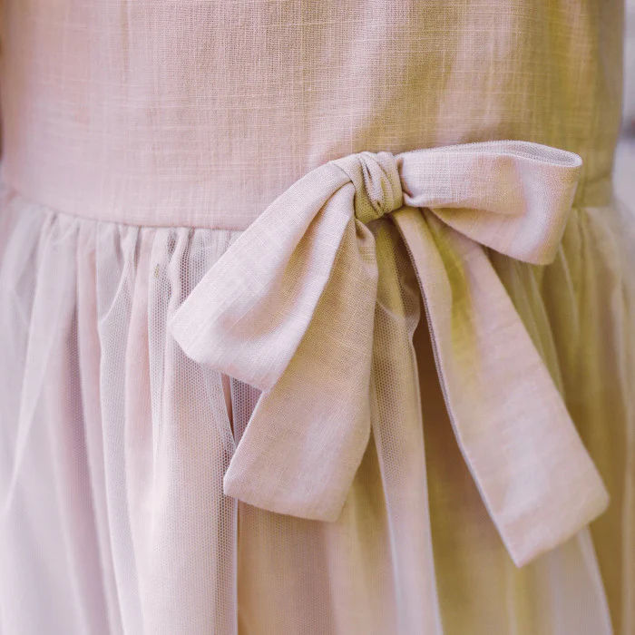 COTTON CANVAS DRESS TULLE SKIRT