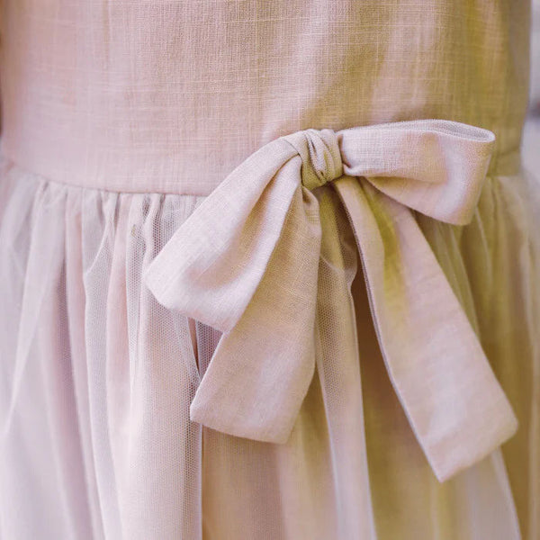 COTTON CANVAS DRESS TULLE SKIRT