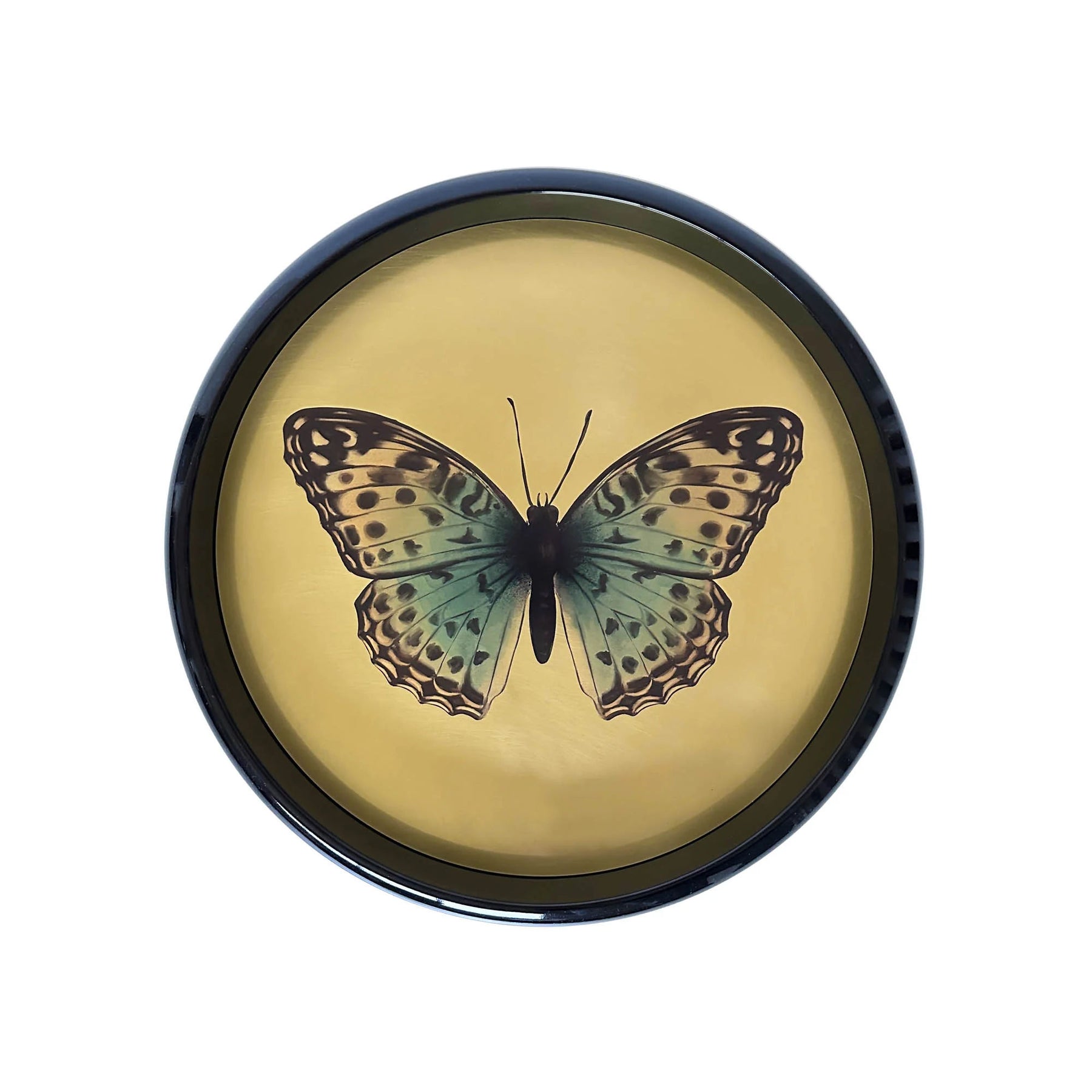 Butterfly shiny brass tray