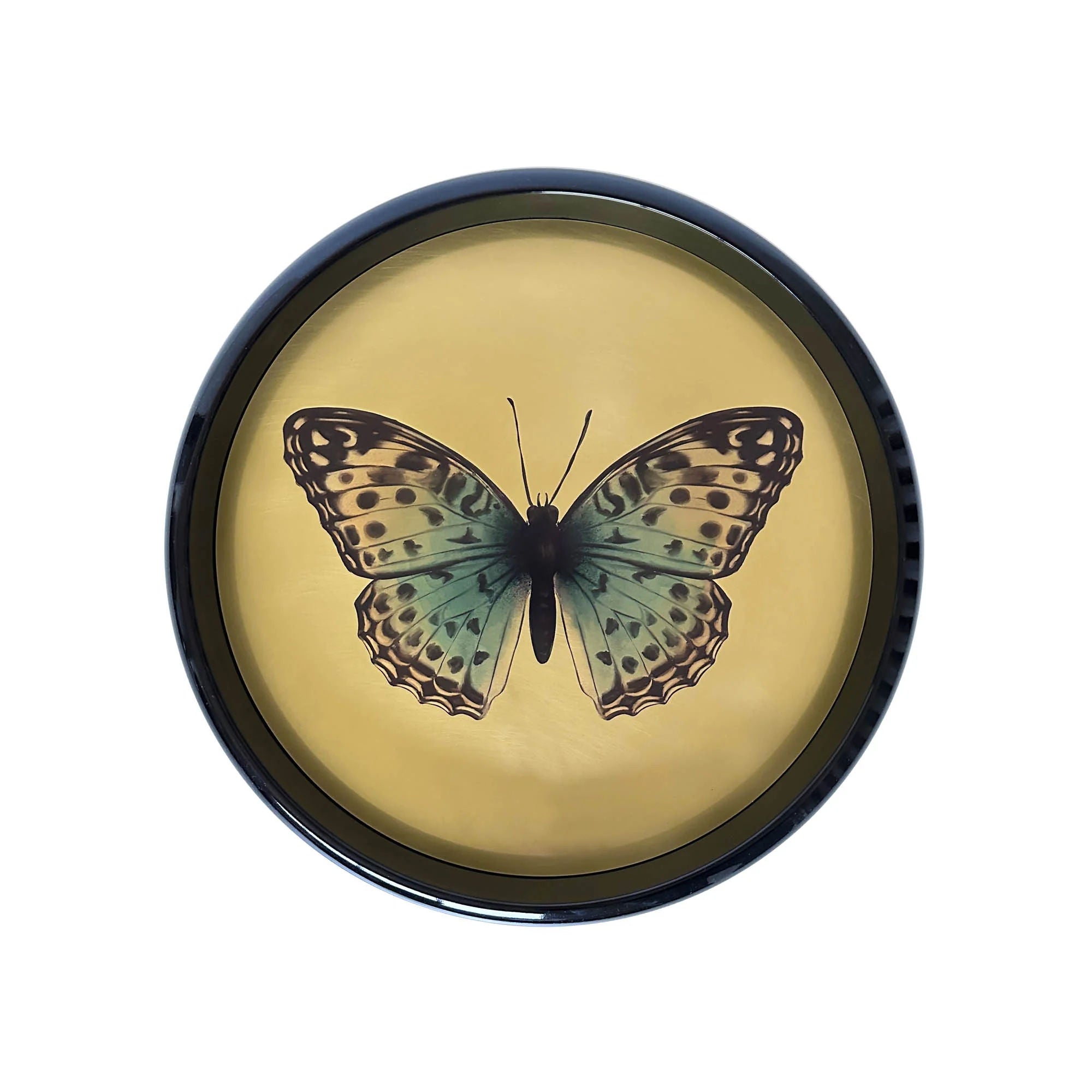 Butterfly shiny brass tray