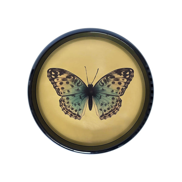 Butterfly shiny brass tray