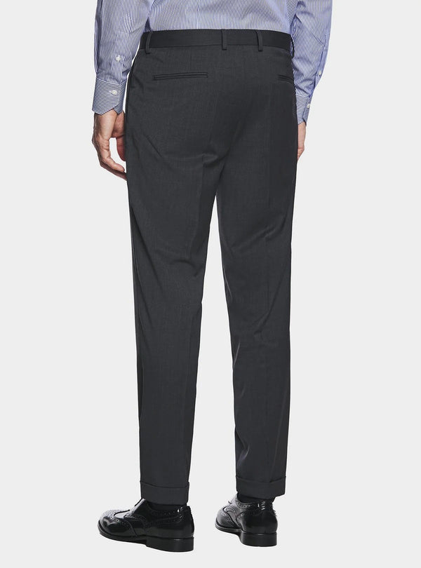 Pantalone classico con pences in misto lana stretch
