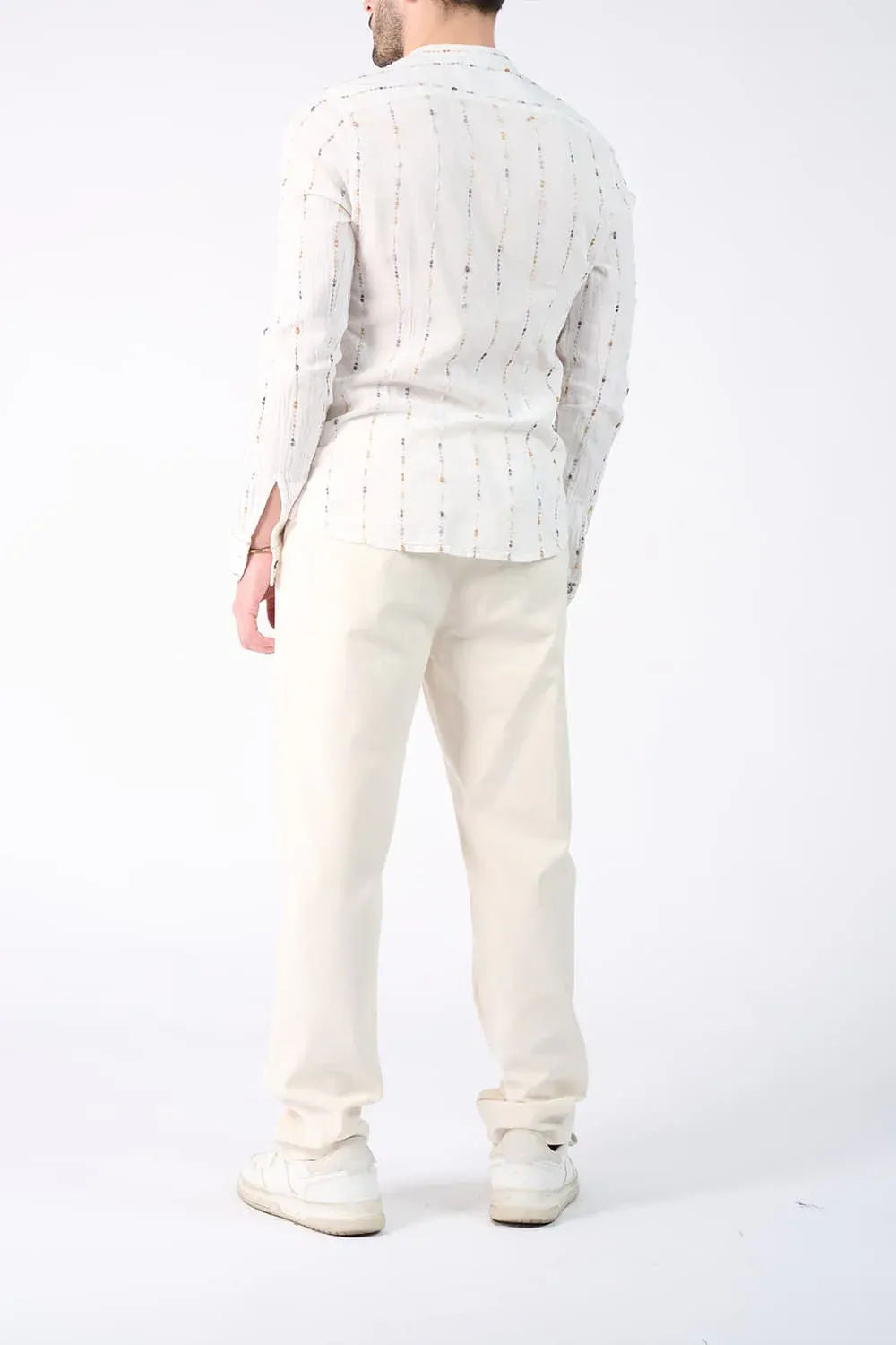 Camicia Coreana Cotone Tramata