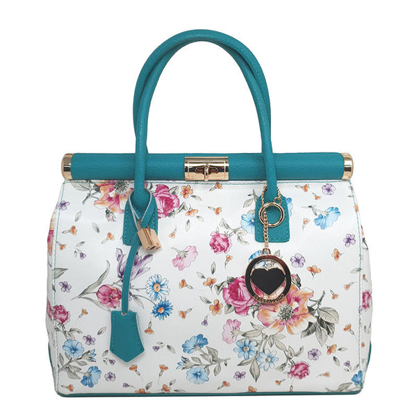 Women's Handbag Bauletto Floral Pattern - Florence 2096. 