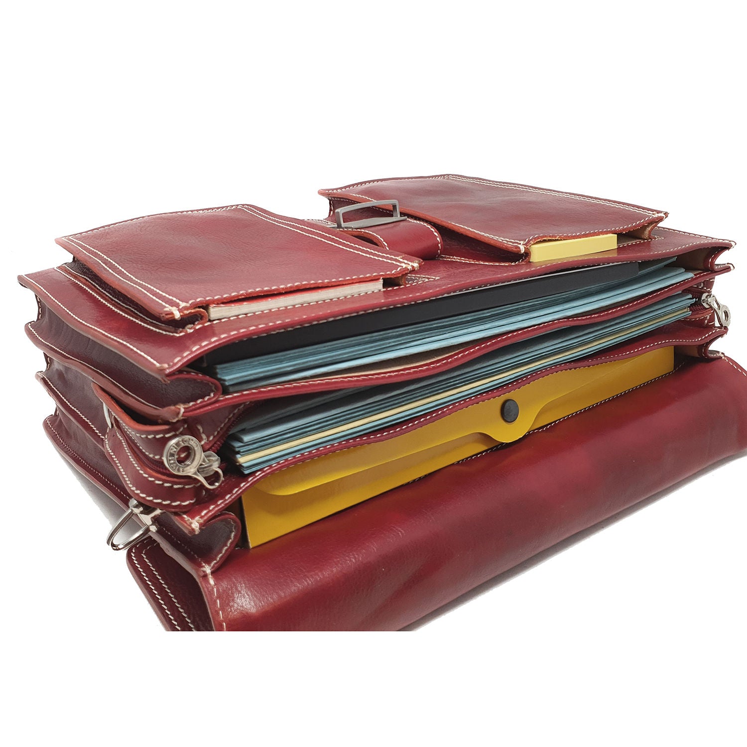 Large Briefcase Work Bag Men's Document Holder Leather Briefcase - 43x30x11 Cm - G1010 