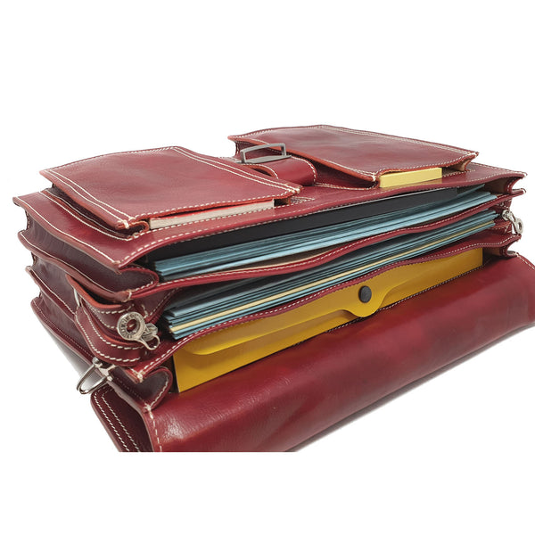 Large Briefcase Work Bag Men's Document Holder Leather Briefcase - 43x30x11 Cm - G1010 