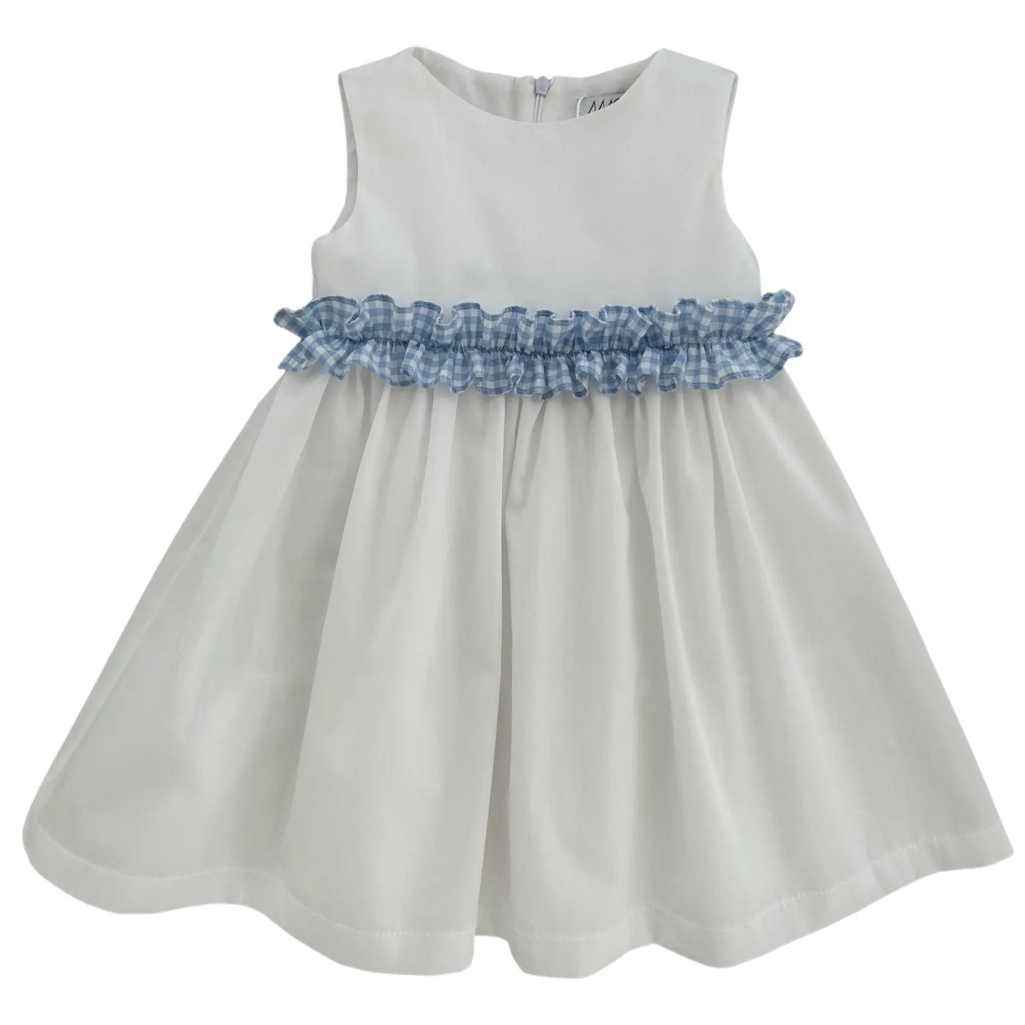 COTTON POPLIN DRESS WITH RUFFLES