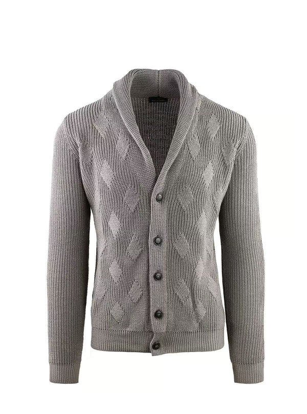 SHAWL JACKET WITH ENGLISH KNIT BUTTONS