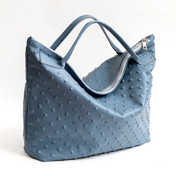 BIKER - soft leather bag with air force stud print