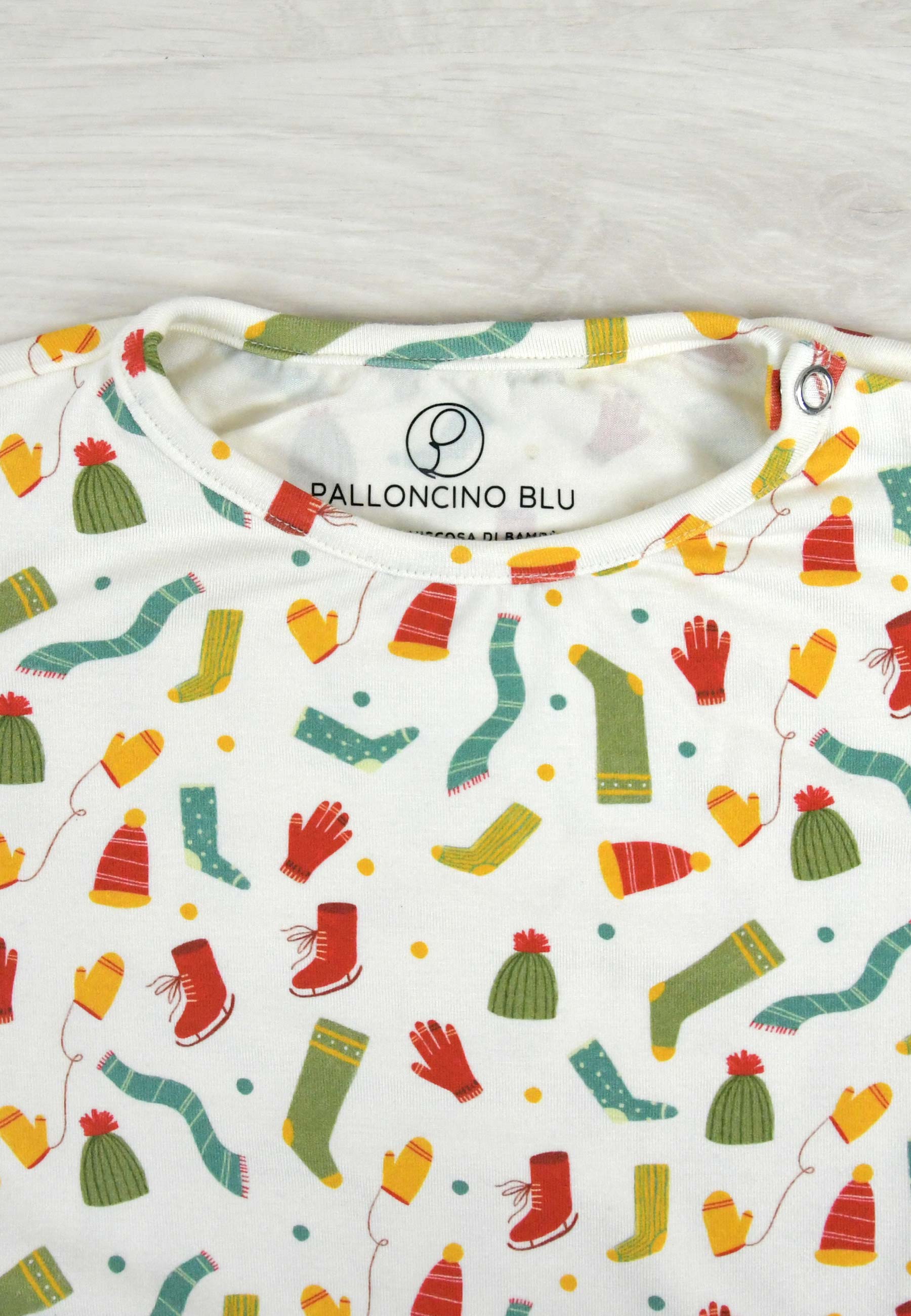 Pigiama due pezzi in bambù - Brrr che freddo! - Palloncino blu