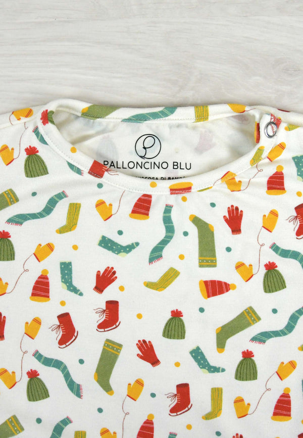 Pigiama due pezzi in bambù - Brrr che freddo! - Palloncino blu