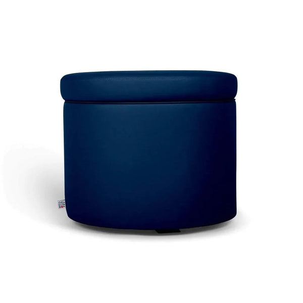 PANDORA 50 ROUND ECO, Pouf Contenitore Ecopelle Rotondo 50 h42