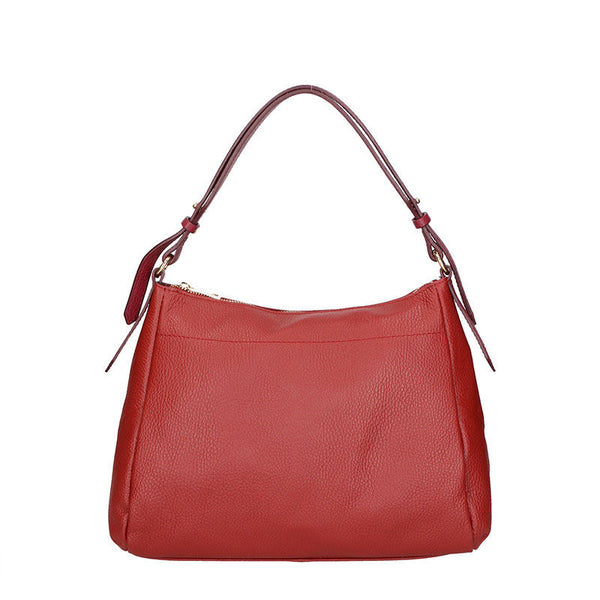 Women's Leather Handbag Contrast Handles - 6675.