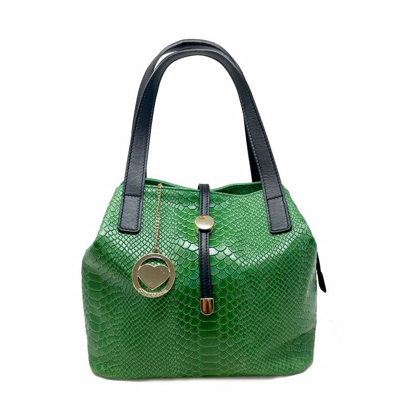 Borsa Bauletto da Donna Stampa Pitonata su Pelle - 5276.