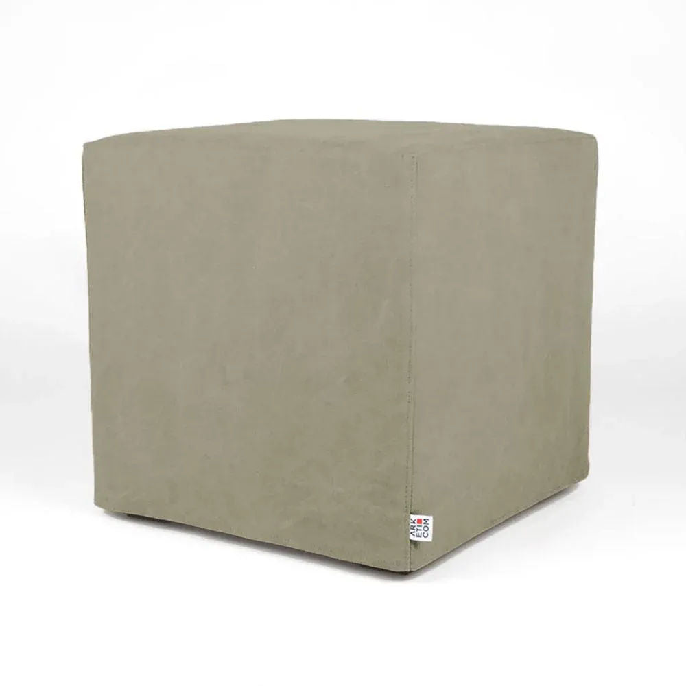 CUBE 55 | Cotton Footstool Pouf with Feet