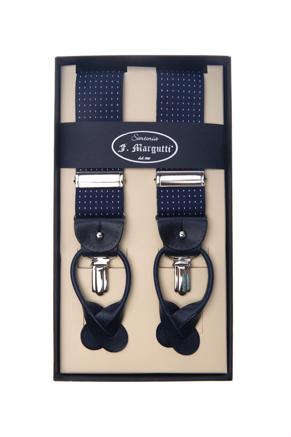 Blue micro polka dot braces