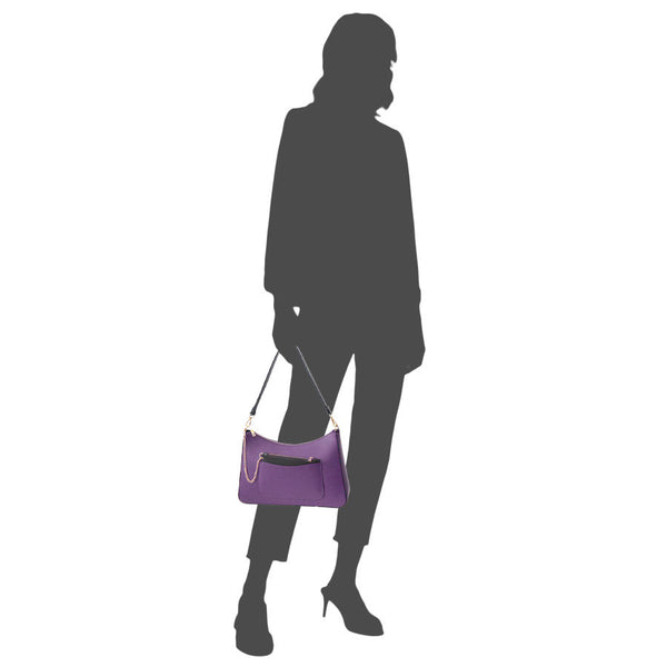 LENA - Elegant purple leather shoulder bag