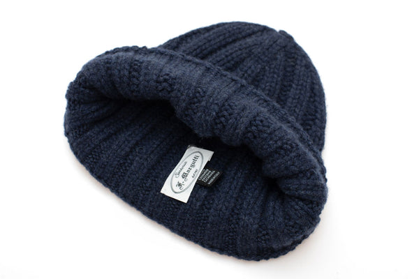 Dark blue pure cashmere hat