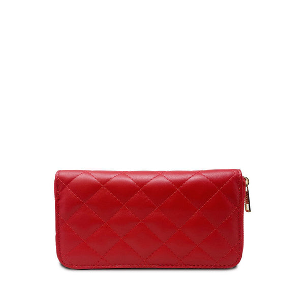 Large Quilted Leather Wallet Dollar Texture - K068 