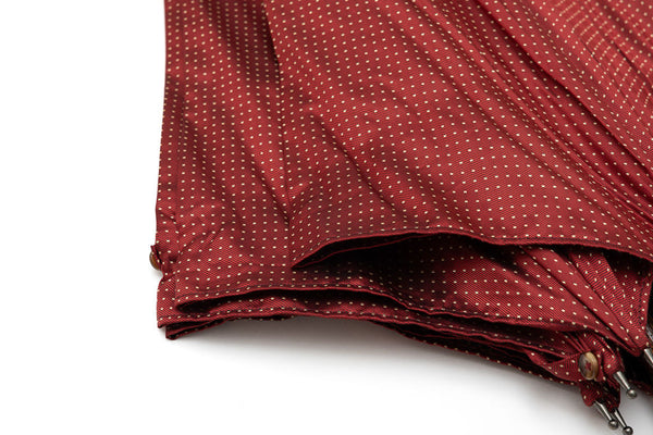 Mario Talarico red polka dot hickory wood umbrella