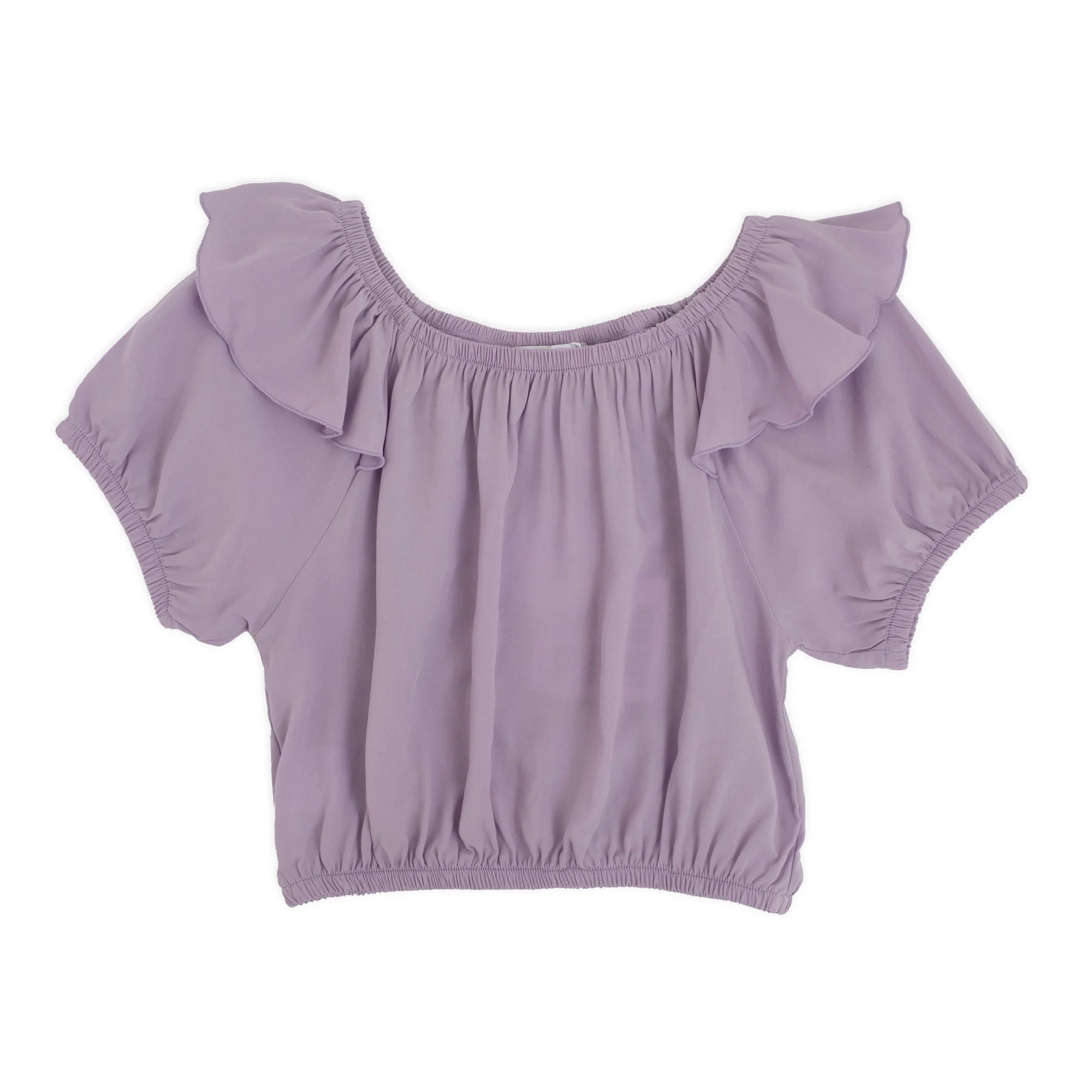 VISCOSE TOP WITH RUFFLES