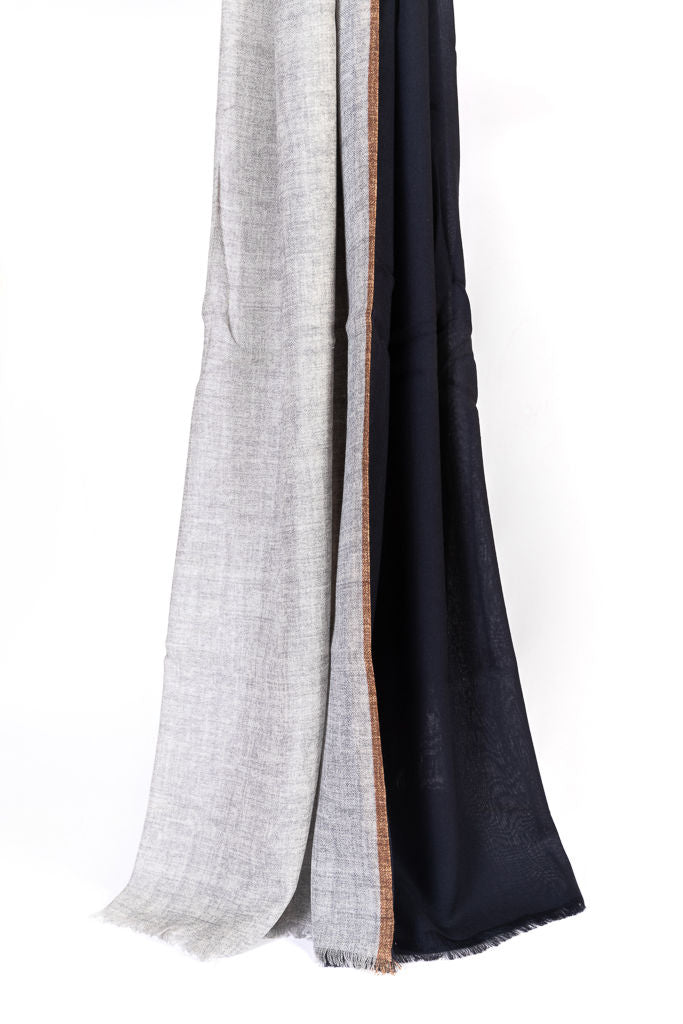Double layer scarf grey blue