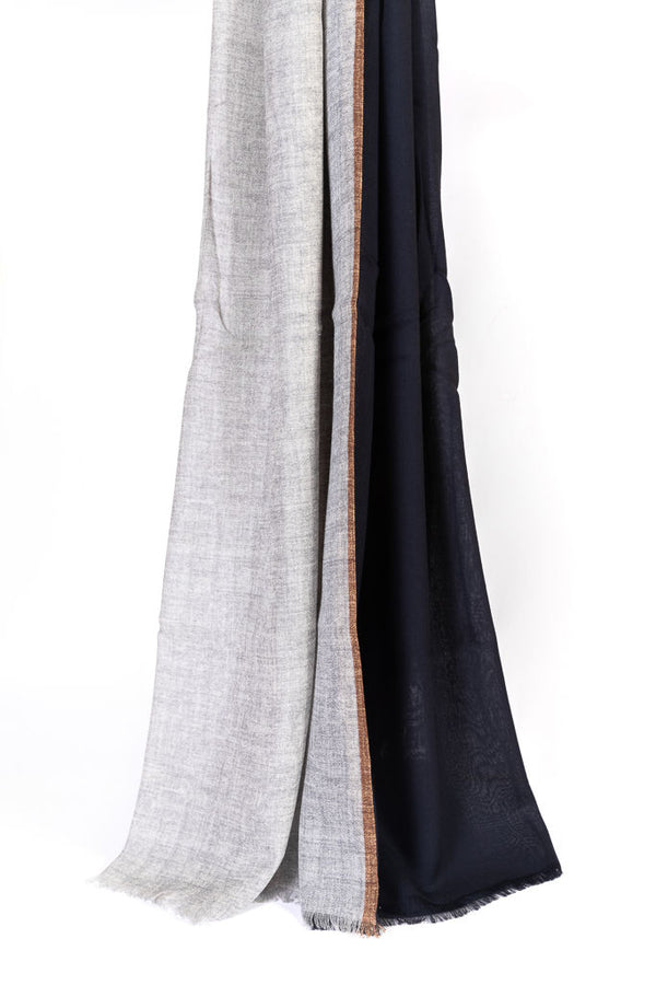 Double layer scarf grey blue