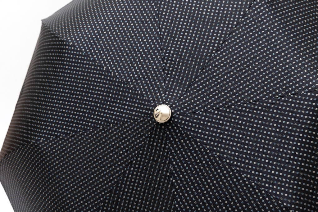 Mario Talarico folding umbrella blue checked elm handle