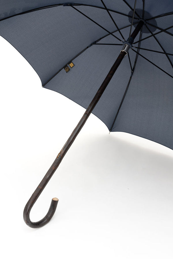 Mario Talarico umbrella solid blue in chestnut wood