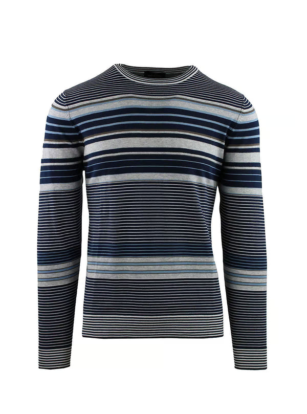 CREW NECK WITH PLACED STRIPES