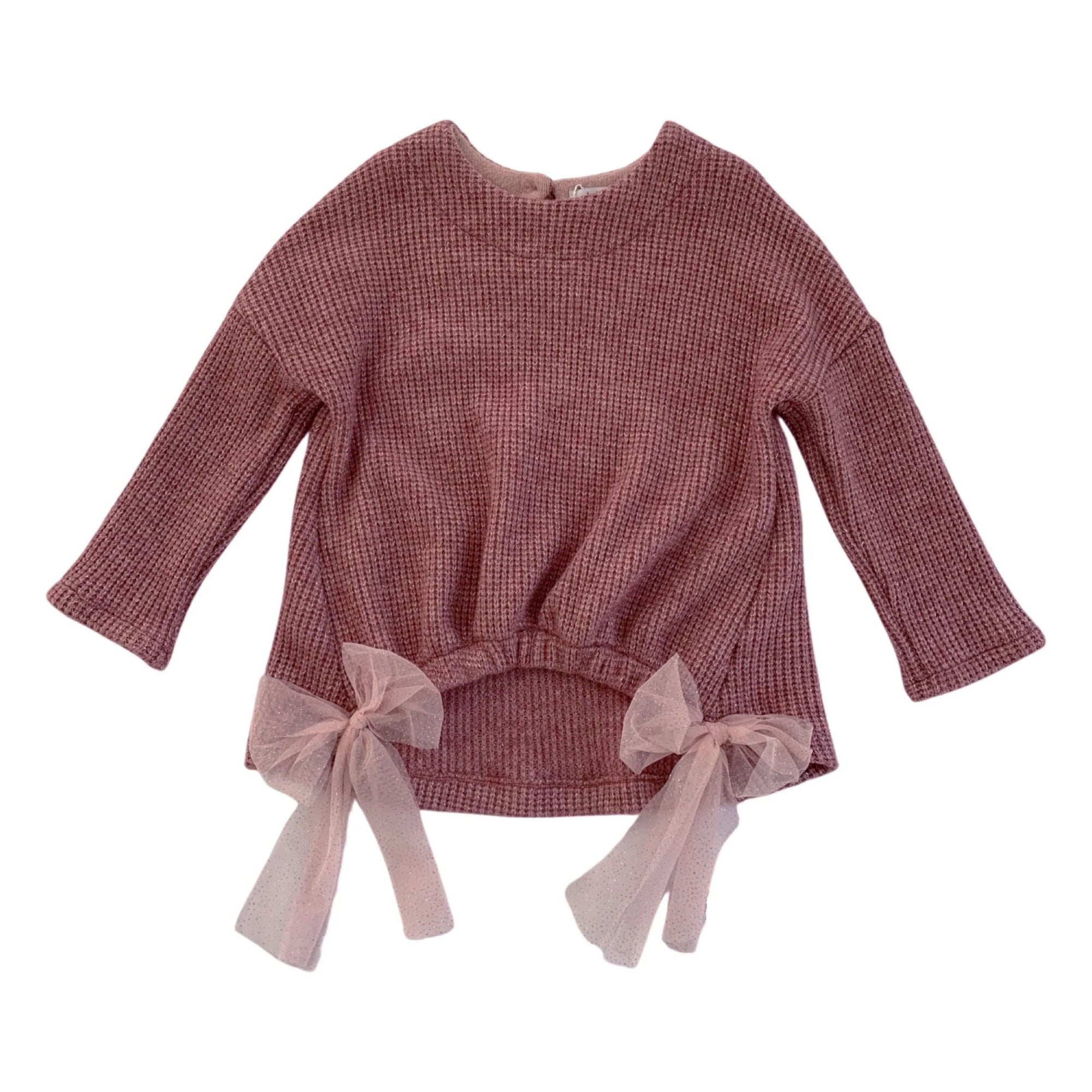 MAGLIA IN MAGLINA LUREX CON FIOCCHI TULLE