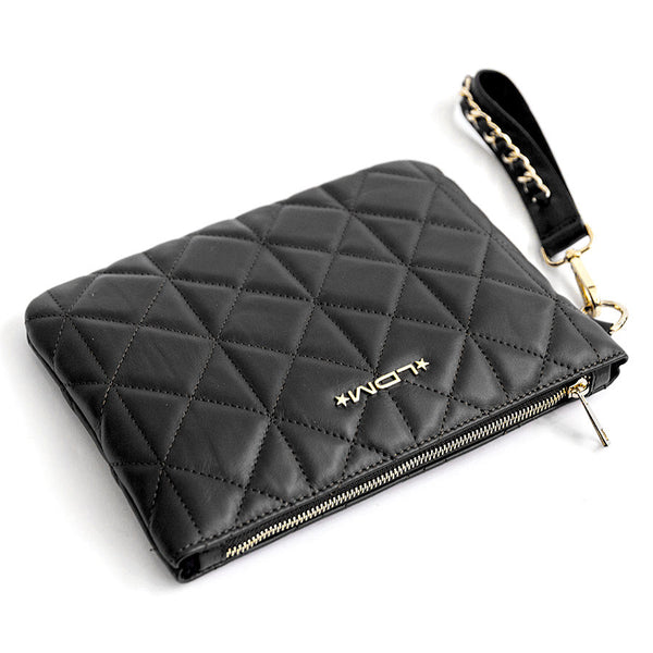 PARIS - Black Quilted Nappa Leather Envelope